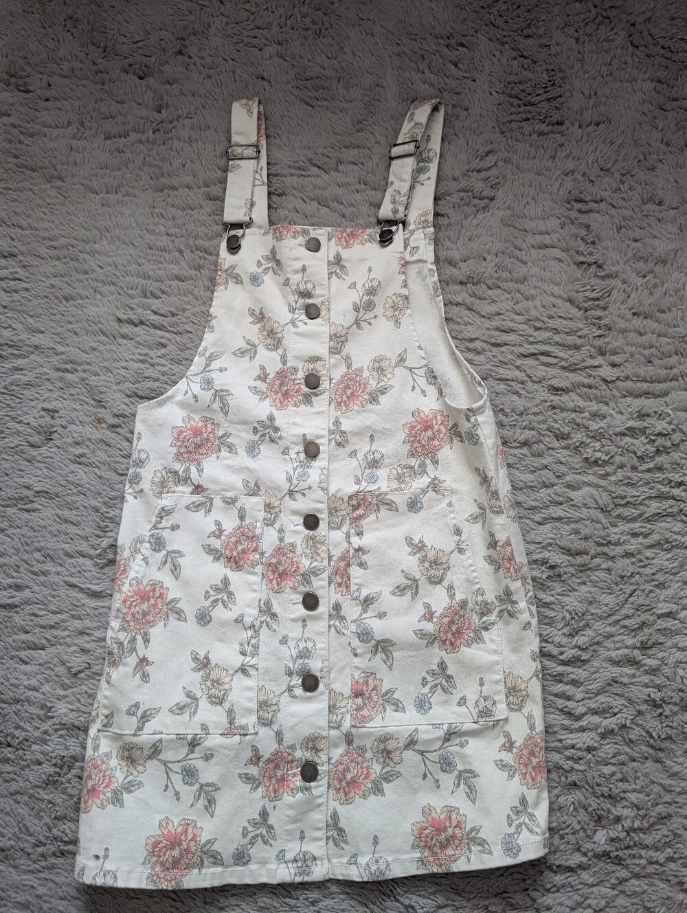 SO Floral Overall Pinafore Dress